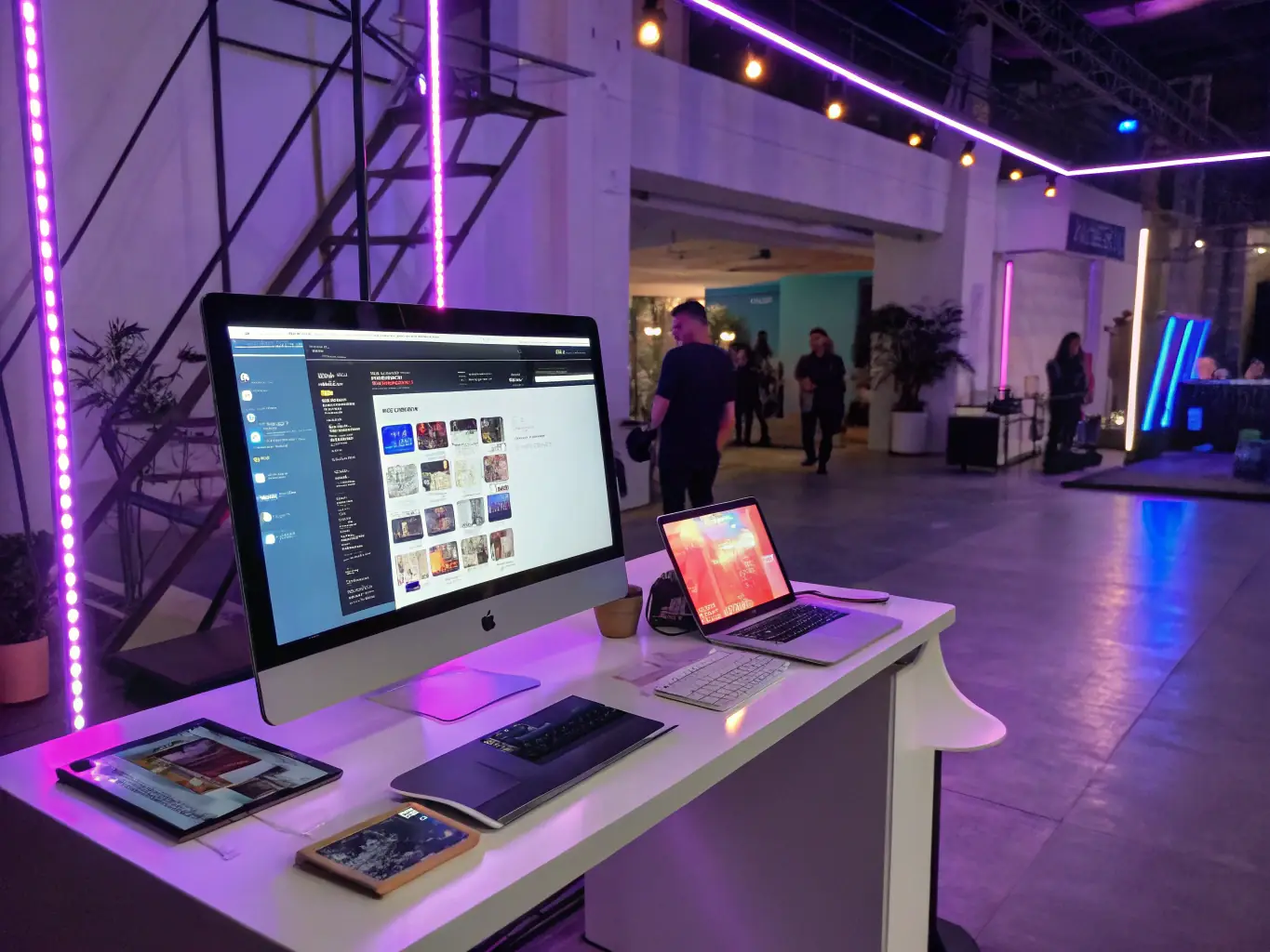 An e-commerce platform interface displaying various tech gadgets with AI-driven recommendations, highlighting BlinkerLabs' e-commerce solutions.