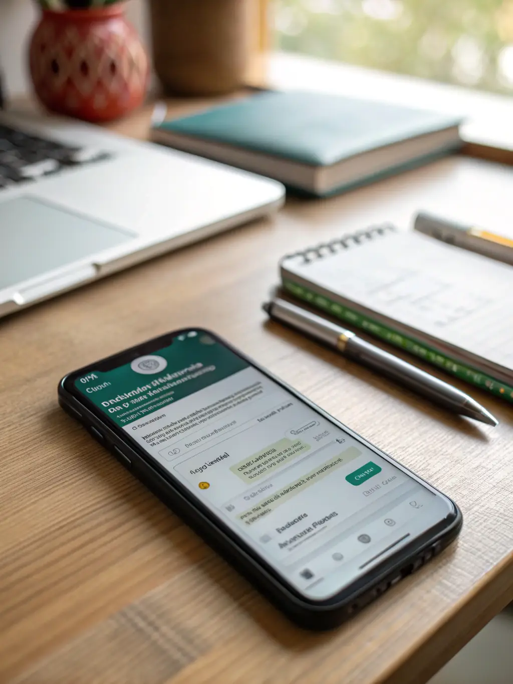 A smartphone displaying a WhatsApp chat interface with automated responses, showcasing BlinkerLabs' WhatsApp automation service.